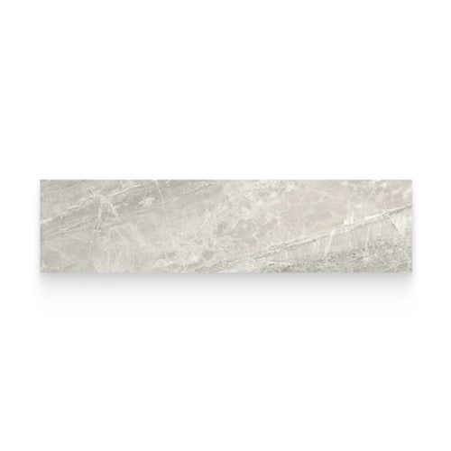 Full Liner Sample - Cosmopolitan Stella Argento Porcelain Bullnose - 3" x 12" x 9 MM Matte