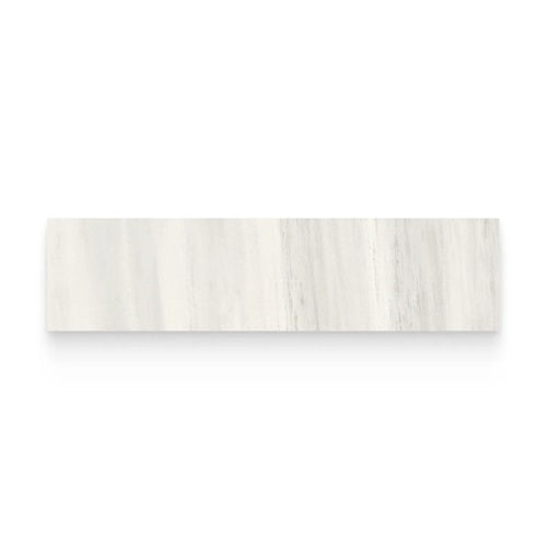 Full Liner Sample - Cosmopolitan Suave Bianco Porcelain Bullnose - 3" x 12" x 9 MM Matte