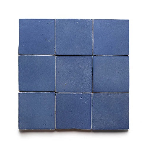 Full Tile Sample - Cotto Azul Clay Tile - 4" x 4" x 5/8" Gloss & Satin
