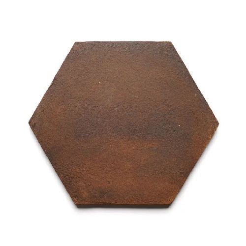 Full Tile Sample - Cotto Madera Clay Tile - 8" x 9" Hexagon x 5/8" Glazed