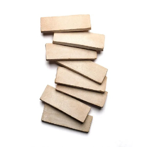 Full Tile Sample - Cotto Blanco Clay Tile - 2" x 6" x 5/8" Glazed