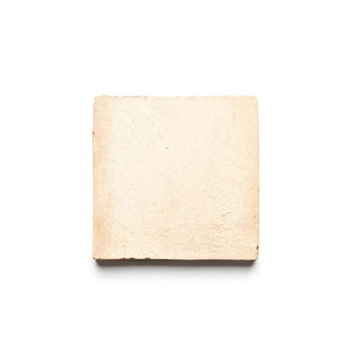 Full Tile Sample - Cotto Blanco Clay Tile - 4" x 4" x 5/8" Glazed