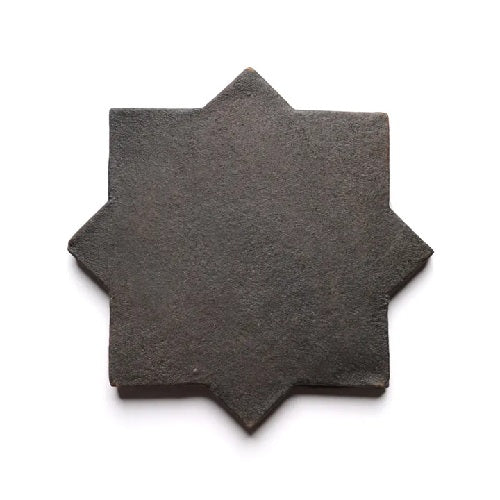 Full Tile Sample - Cotto Star & Cross Oscura Clay Pattern - Various Sizes x 5/8" Glazed