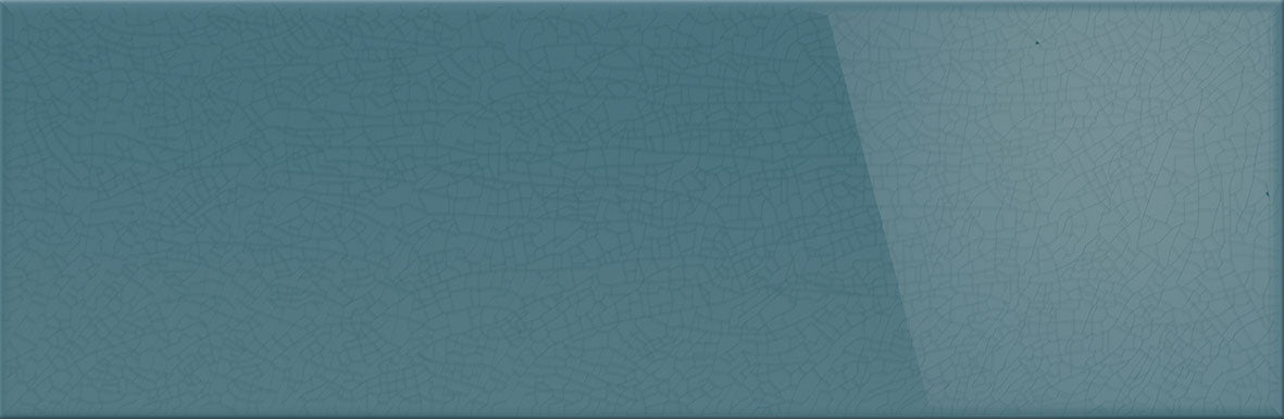 Full Tile Sample - Crackle Blue Porcelain Tile - 4" x 12" x 3/8" Glossy