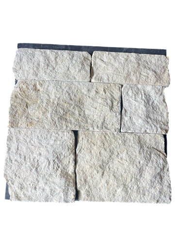 Cream Split Face Limestone Veneer - 4" x 6" x 8" x 3 CM