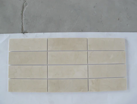 Crema Marfil Honed Marble Tile - 4" x 12"