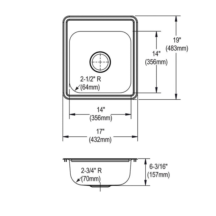 Dayton Stainless Steel Kitchen Sink 16