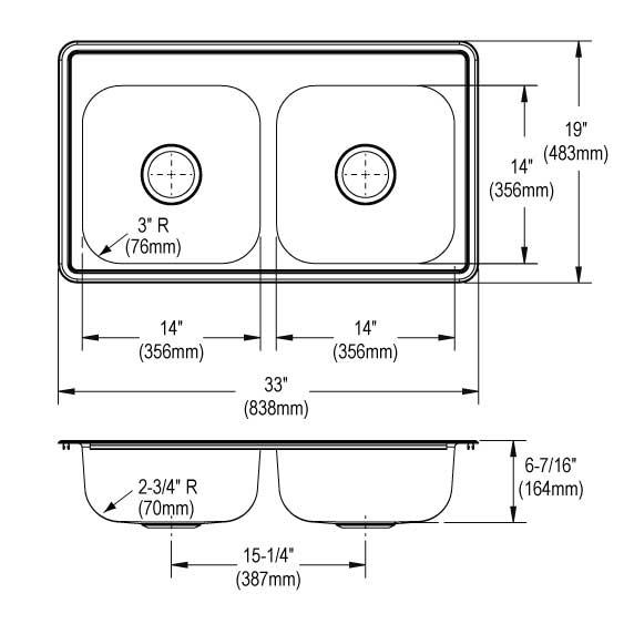 Dayton Stainless Steel Kitchen Sink 16