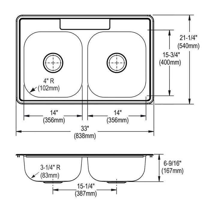 Dayton Stainless Steel Kitchen Sink 10