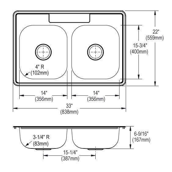 Dayton Stainless Steel Kitchen Sink 10