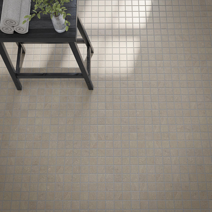 Exposition Greige Porcelain Mosaic - 2" x 2"