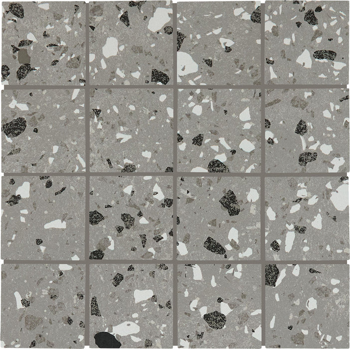 Poke Smoke Flecks Porcelain Mosaic - 3" x 3"