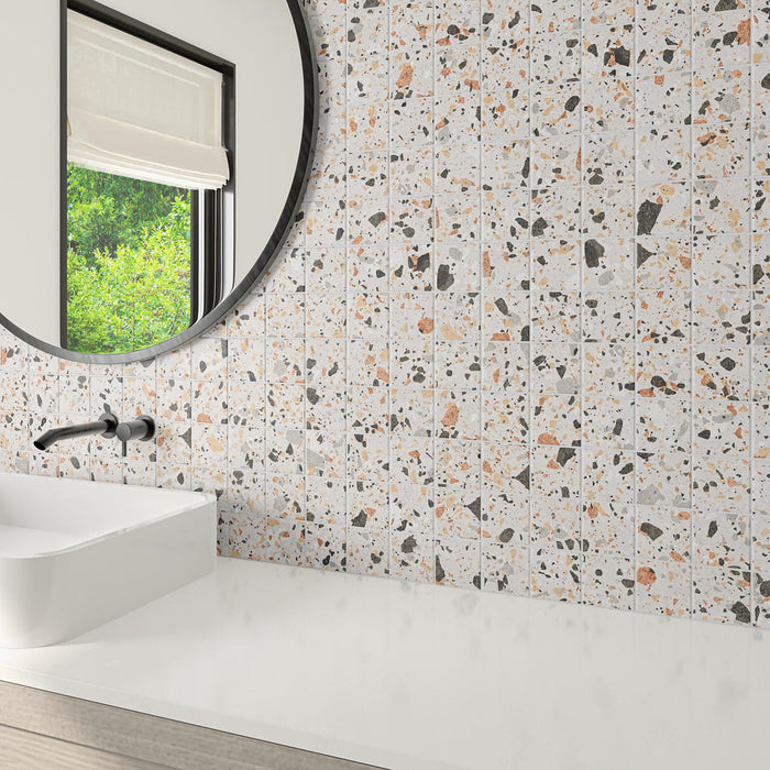 Poke Confetti Flecks Porcelain Mosaic - 3" x 3"
