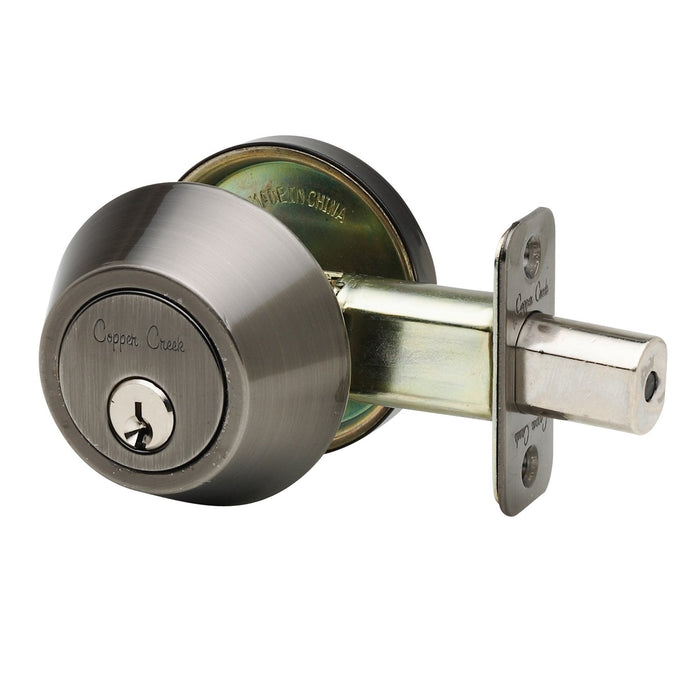 Rustic Modern Zinc Antique Nickel AN Deadbolt Antique Nickel 1