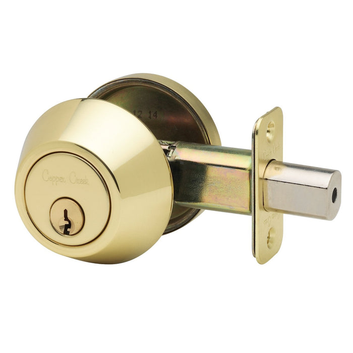 Rustic Modern Zinc Polished Brass PB Deadbolt Polished Brass 1