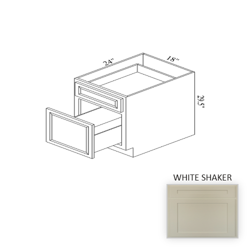 DBD18 Wood White Shaker Base Cabinet White Shaker 1