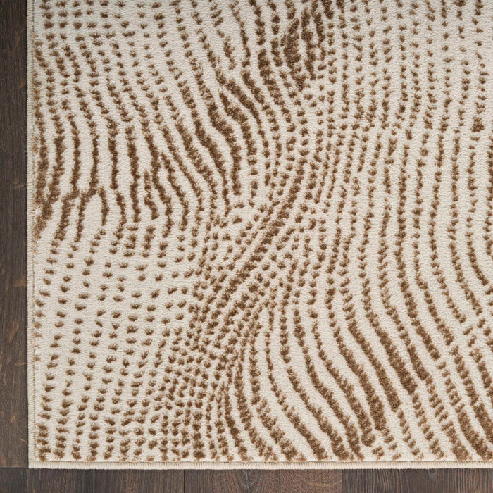 Central Park West Beige Brown CEP01 Polyester Contemporary Area Rug - 6 Ft Runner