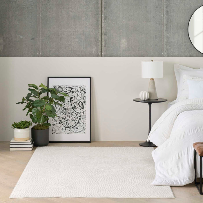 Central Park West Ivory CEP01 Polyester Contemporary Area Rug - 9 Ft x 12 Ft