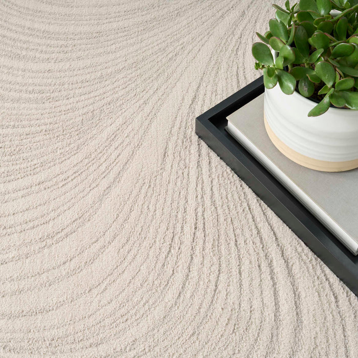 Central Park West Beige CEP02 Polyester Contemporary Area Rug - 9 Ft x 12 Ft
