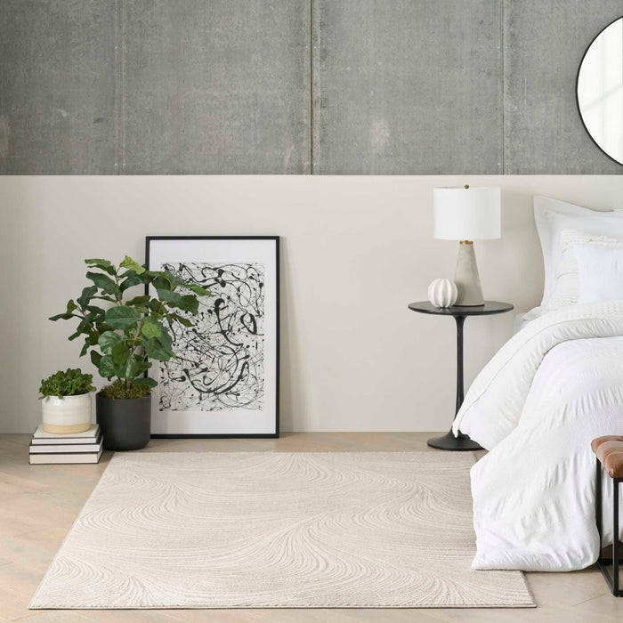 Central Park West Beige CEP02 Polyester Contemporary Area Rug - 8 Ft x 10 Ft
