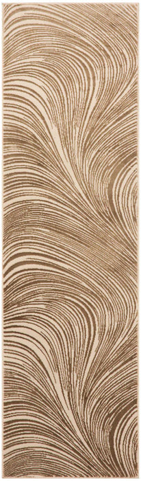 Central Park West Beige Brown CEP02 Polyester Contemporary Area Rug - 8 Ft Runner