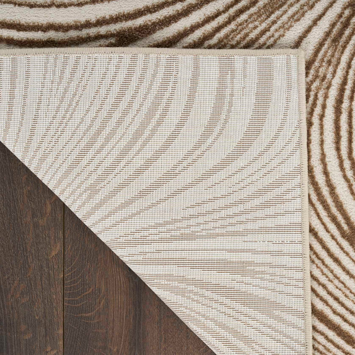Central Park West Beige Brown CEP02 Polyester Contemporary Area Rug - 8 Ft Runner
