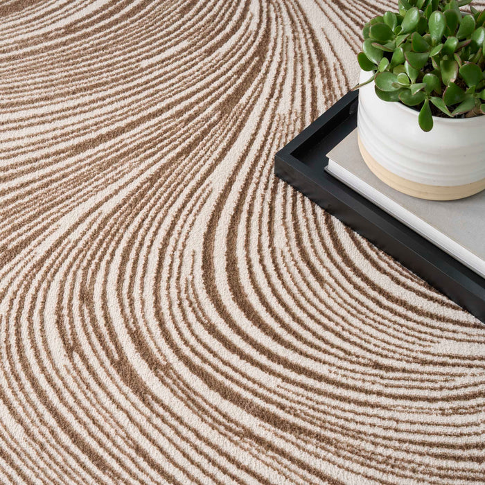 Central Park West Beige Brown CEP02 Polyester Contemporary Area Rug - 8 Ft Runner