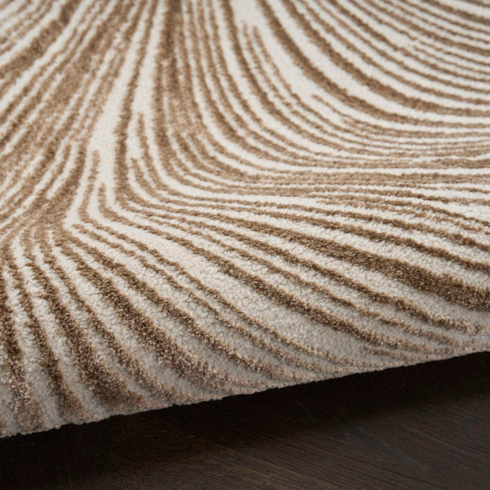 Central Park West Beige Brown CEP02 Polyester Contemporary Area Rug - 8 Ft Runner
