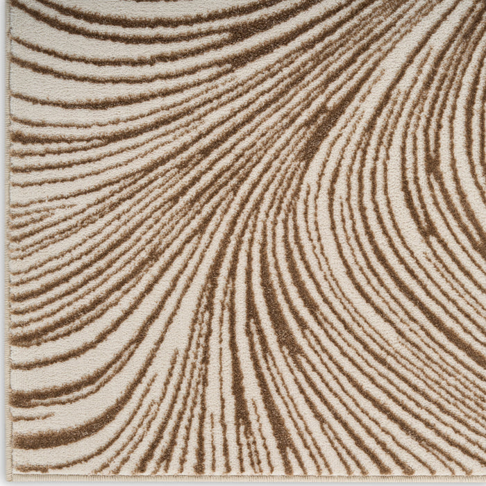 Central Park West Beige Brown CEP02 Polyester Contemporary Area Rug - 6 Ft x 9 Ft