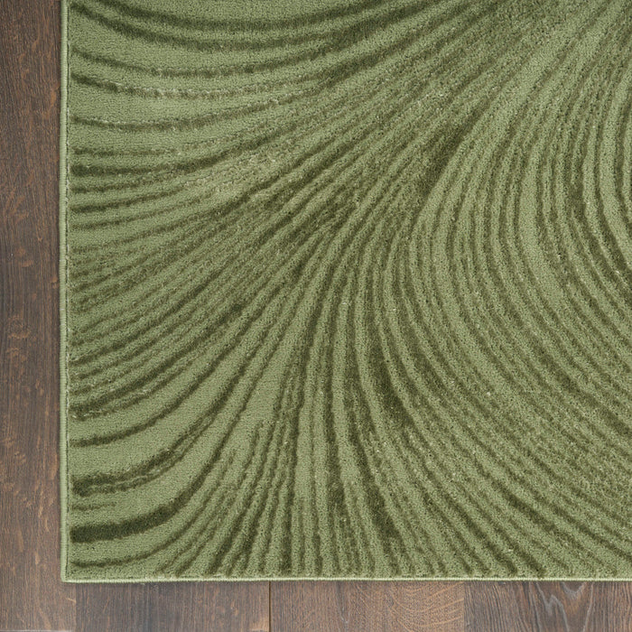 Central Park West Green CEP02 Polyester Contemporary Area Rug - 5 Ft x 7 Ft