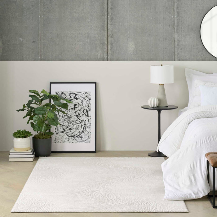 Central Park West Ivory CEP02 Polyester Contemporary Area Rug - 8 Ft x 10 Ft