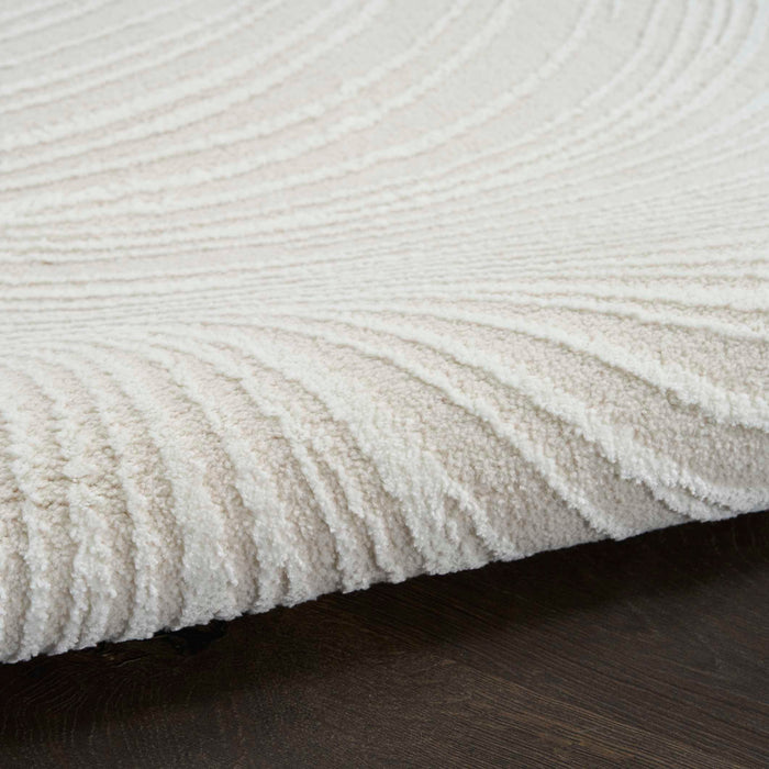 Central Park West Ivory CEP02 Polyester Contemporary Area Rug - 8 Ft Runner