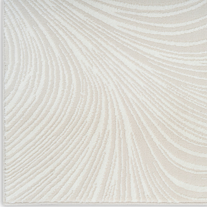 Central Park West Ivory CEP02 Polyester Contemporary Area Rug - 5 Ft x 7 Ft