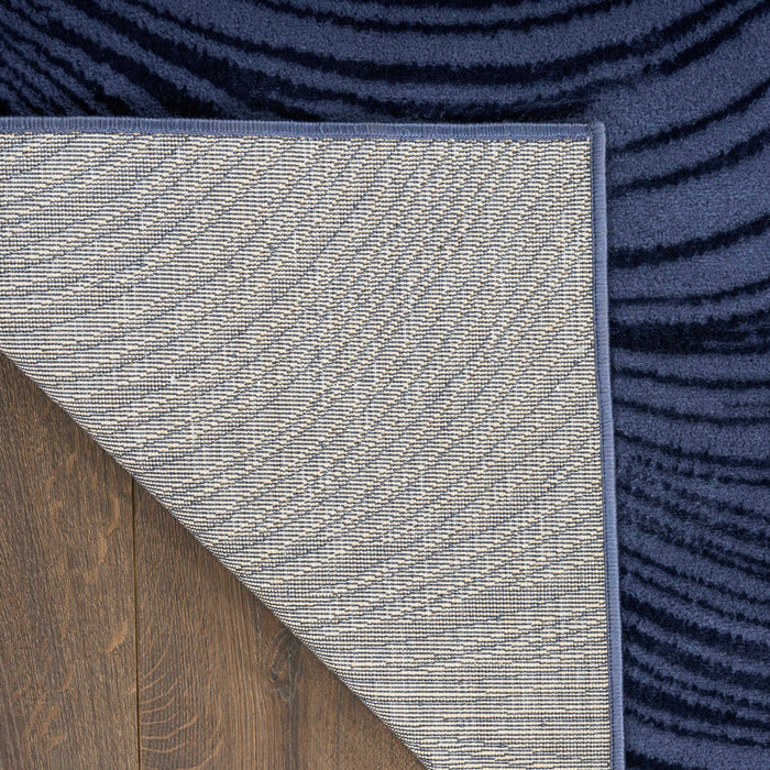Central Park West Navy CEP02 Polyester Contemporary Area Rug - 5 Ft x 7 Ft