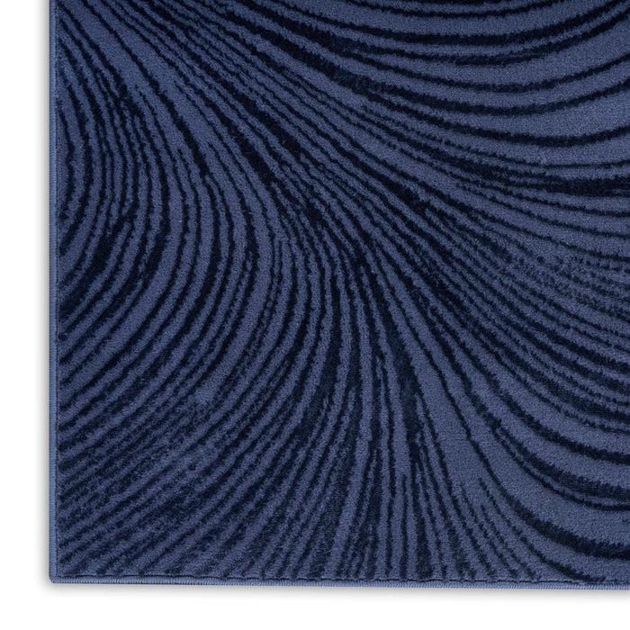 Central Park West Navy CEP02 Polyester Contemporary Area Rug - 5 Ft x 7 Ft