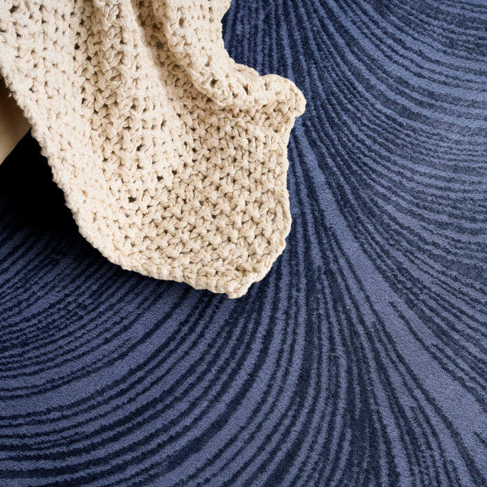Central Park West Navy CEP02 Polyester Contemporary Area Rug - 9 Ft x 12 Ft