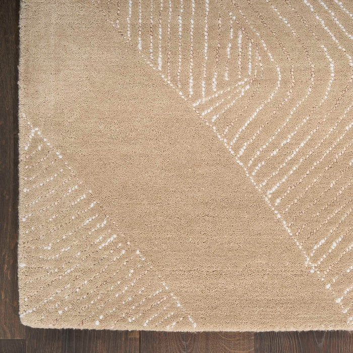 Pure Patterns Camel PRN01 Wool Contemporary Area Rug - 5 Ft x 7 Ft