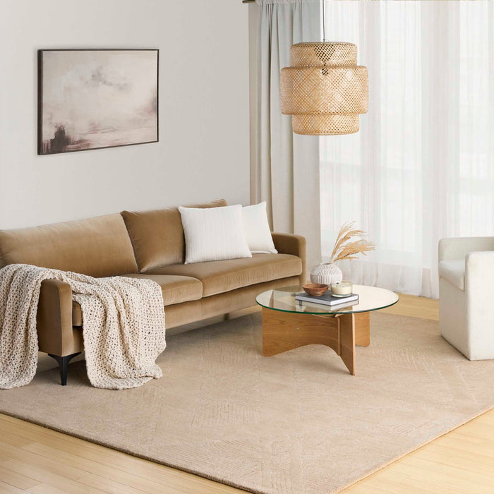 Pure Patterns Camel PRN01 Wool Contemporary Area Rug - 8 Ft x 10 Ft