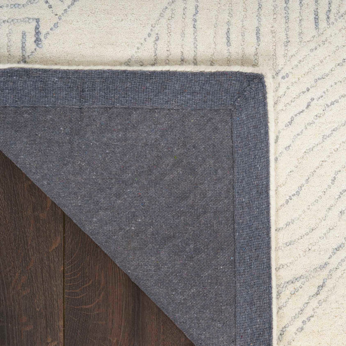 Pure Patterns Ivory Grey PRN01 Wool Contemporary Area Rug - 8 Ft x 10 Ft