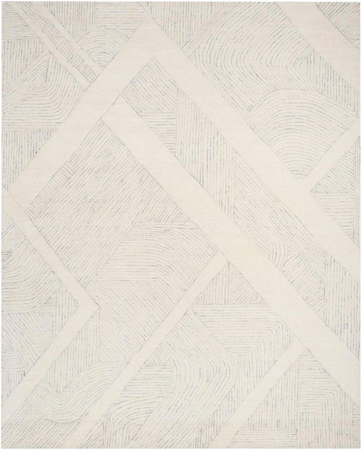 Pure Patterns Ivory Grey PRN01 Wool Contemporary Area Rug - 8 Ft Runner