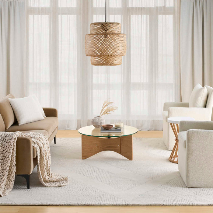 Pure Patterns Ivory Grey PRN01 Wool Contemporary Area Rug - 8 Ft x 10 Ft