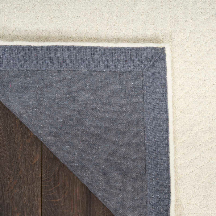 Pure Patterns Ivory PRN01 Wool Contemporary Area Rug - 5 Ft x 7 Ft