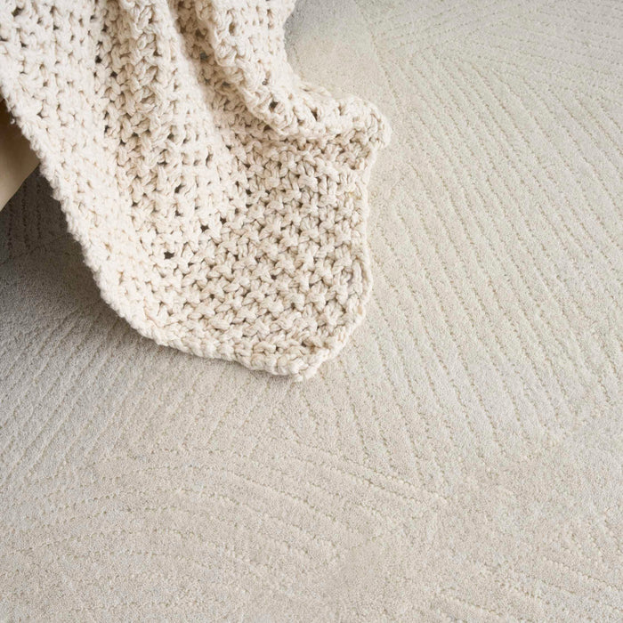 Pure Patterns Ivory PRN01 Wool Contemporary Area Rug - 4 Ft x 6 Ft