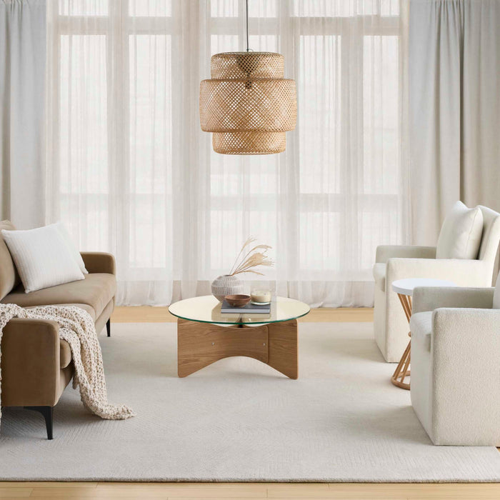 Pure Patterns Ivory PRN01 Wool Contemporary Area Rug - 8 Ft Runner