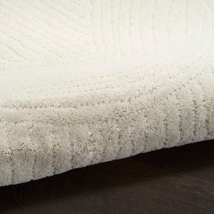 Pure Patterns Ivory PRN01 Wool Contemporary Area Rug - 8 Ft x 10 Ft