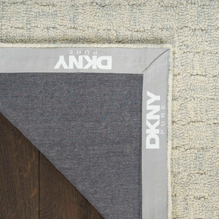 Pure Grids Light Blue PGR01 Wool Contemporary Area Rug - 8 Ft x 10 Ft