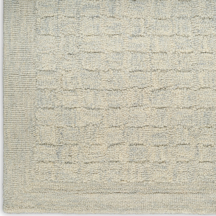 Pure Grids Light Blue PGR01 Wool Contemporary Area Rug - 8 Ft x 12 Ft