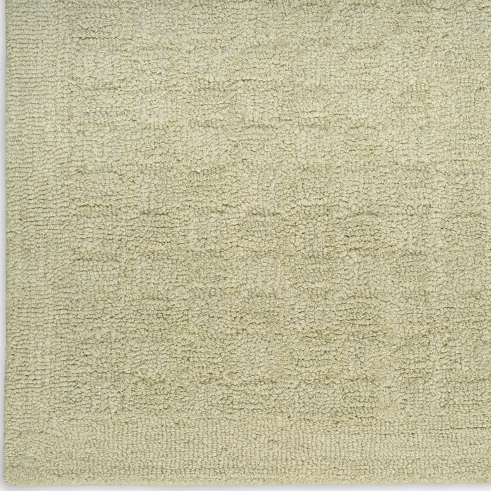 Pure Grids Light Green PGR01 Wool Contemporary Area Rug - 4 Ft x 6 Ft