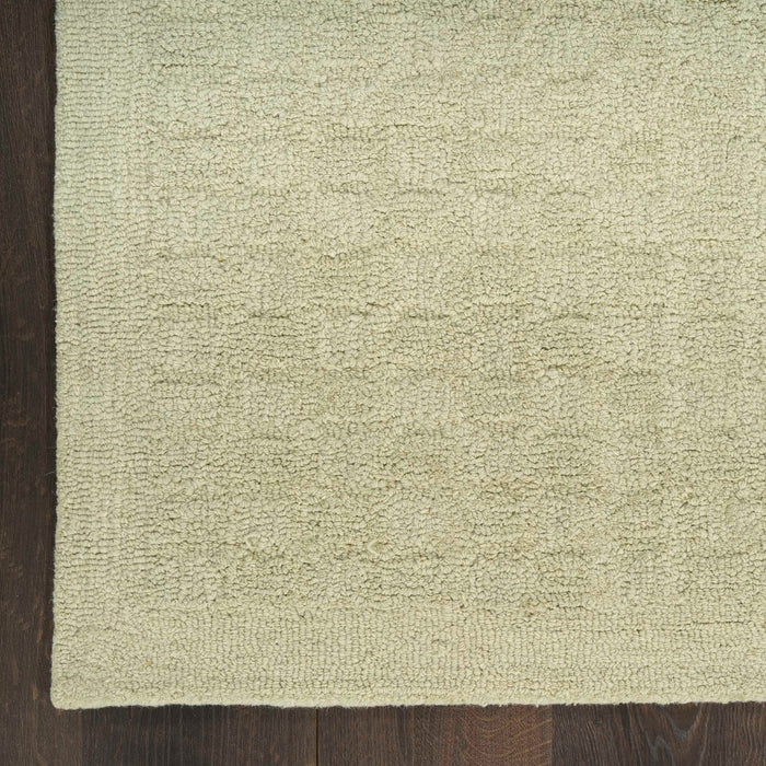 Pure Grids Light Green PGR01 Wool Contemporary Area Rug - 4 Ft x 6 Ft