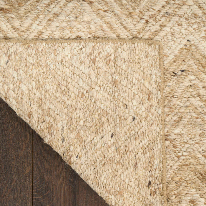 Pure Purl Beige Ivory PUU01 Wool Contemporary Area Rug - 8 Ft x 10 Ft